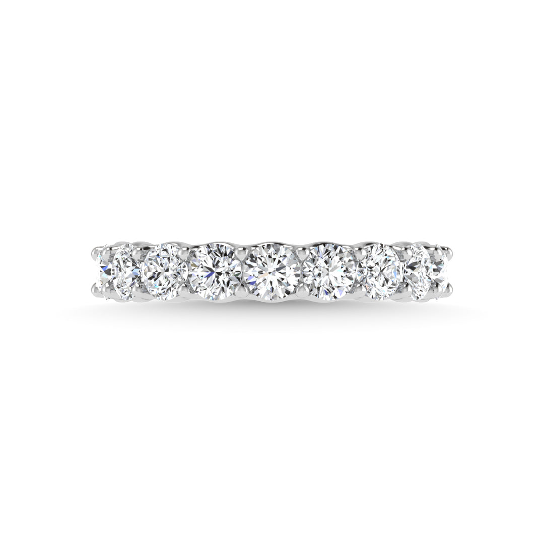 Diamante cultivado en laboratorio de oro blanco de 14 quilates, 3 5/8 quilates total. Alianza de eternidad completa de forma redonda (tama√±o 6,5)