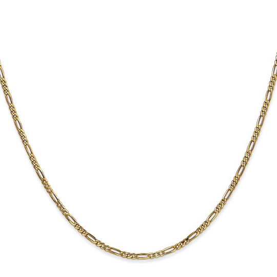 14k 1.8mm Flat Figaro Bracelet