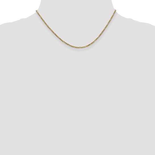 14k 1.8mm Flat Figaro Bracelet