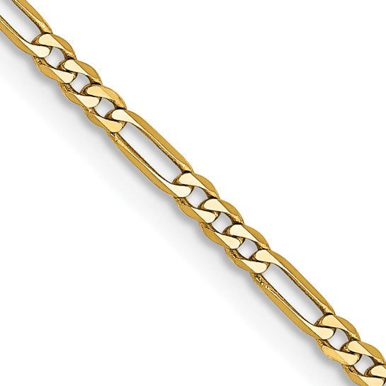 14k 1.8mm Flat Figaro Bracelet