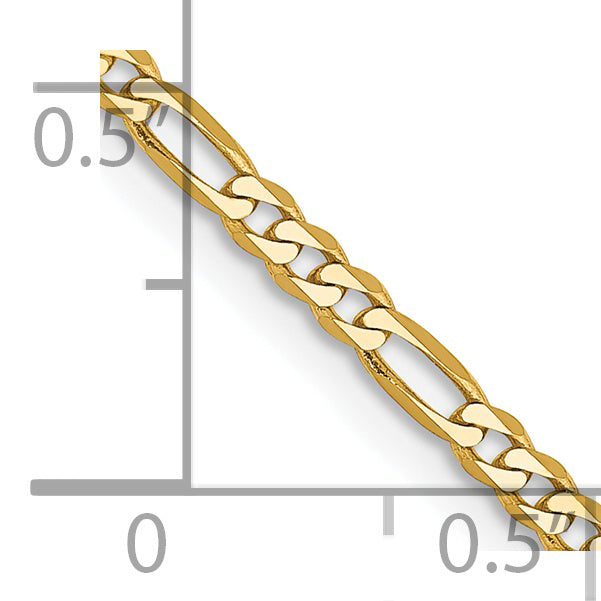 14k 2.25mm Flat Figaro Chain