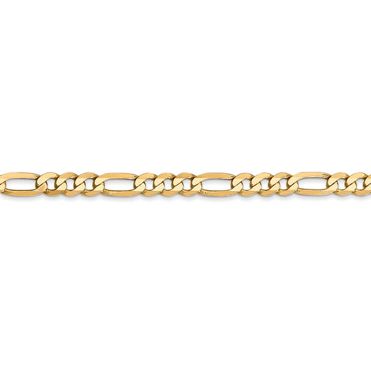 14k 4mm Flat Figaro Chain