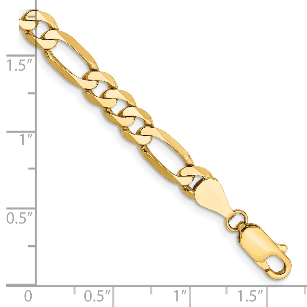 14k 5.25mm Flat Figaro Bracelet