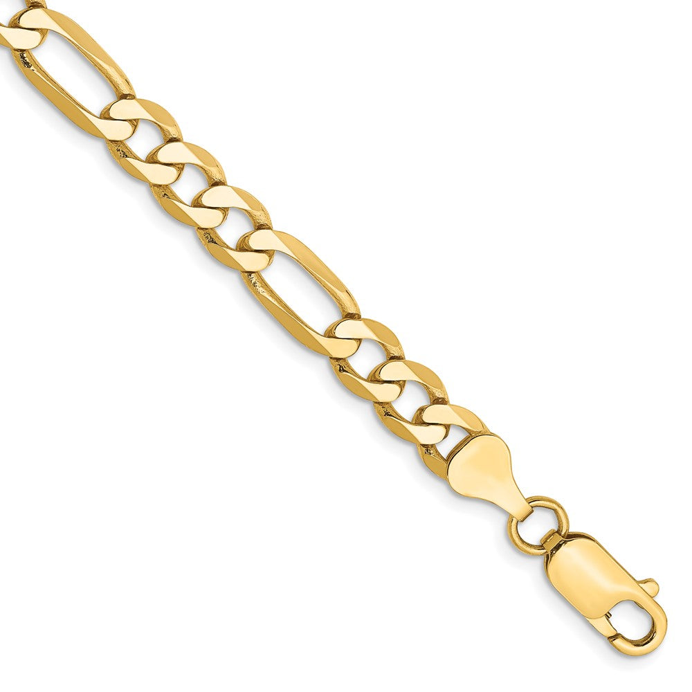 14k 6.25mm Flat Figaro Bracelet