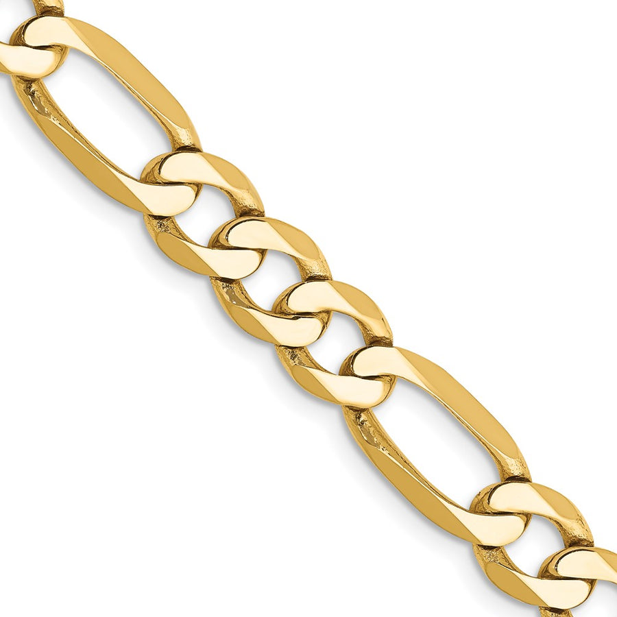 Cadena Figaro plana de 14k y 7 mm