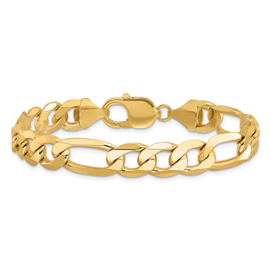 14k 10mm Flat Figaro Bracelet