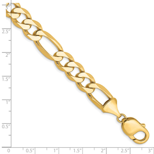 14k 10mm Flat Figaro Bracelet