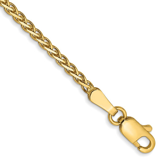 14k Yellow Gold 7 Inch 1.9mm Spiga Braid Bracelet with Lobster Clasp