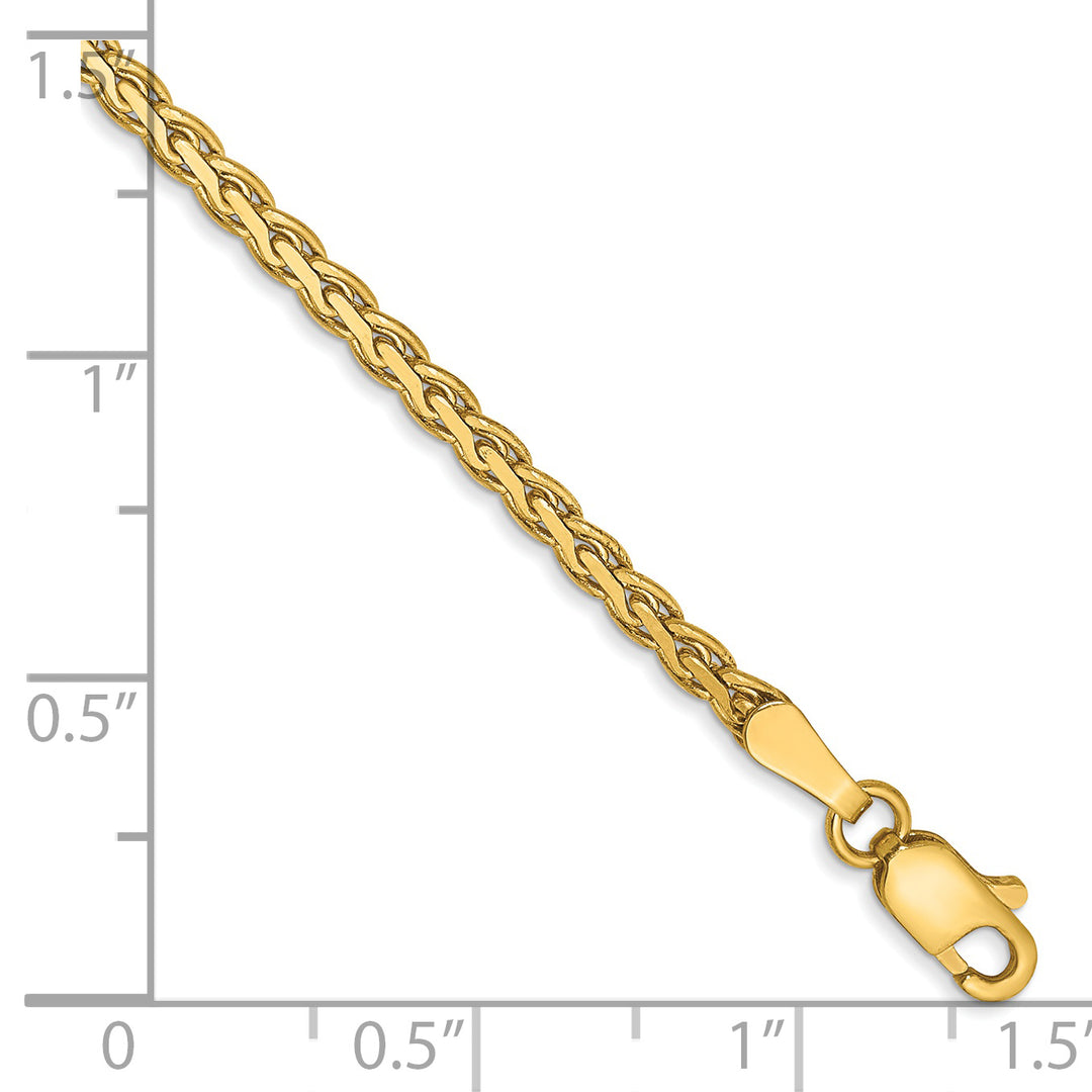 7-inch, 2.3mm, 14k Yellow Gold Spiga Braid Bracelet with Lobster Clasp