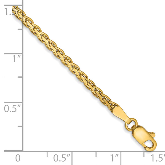 7-inch, 2.3mm, 14k Yellow Gold Spiga Braid Bracelet with Lobster Clasp