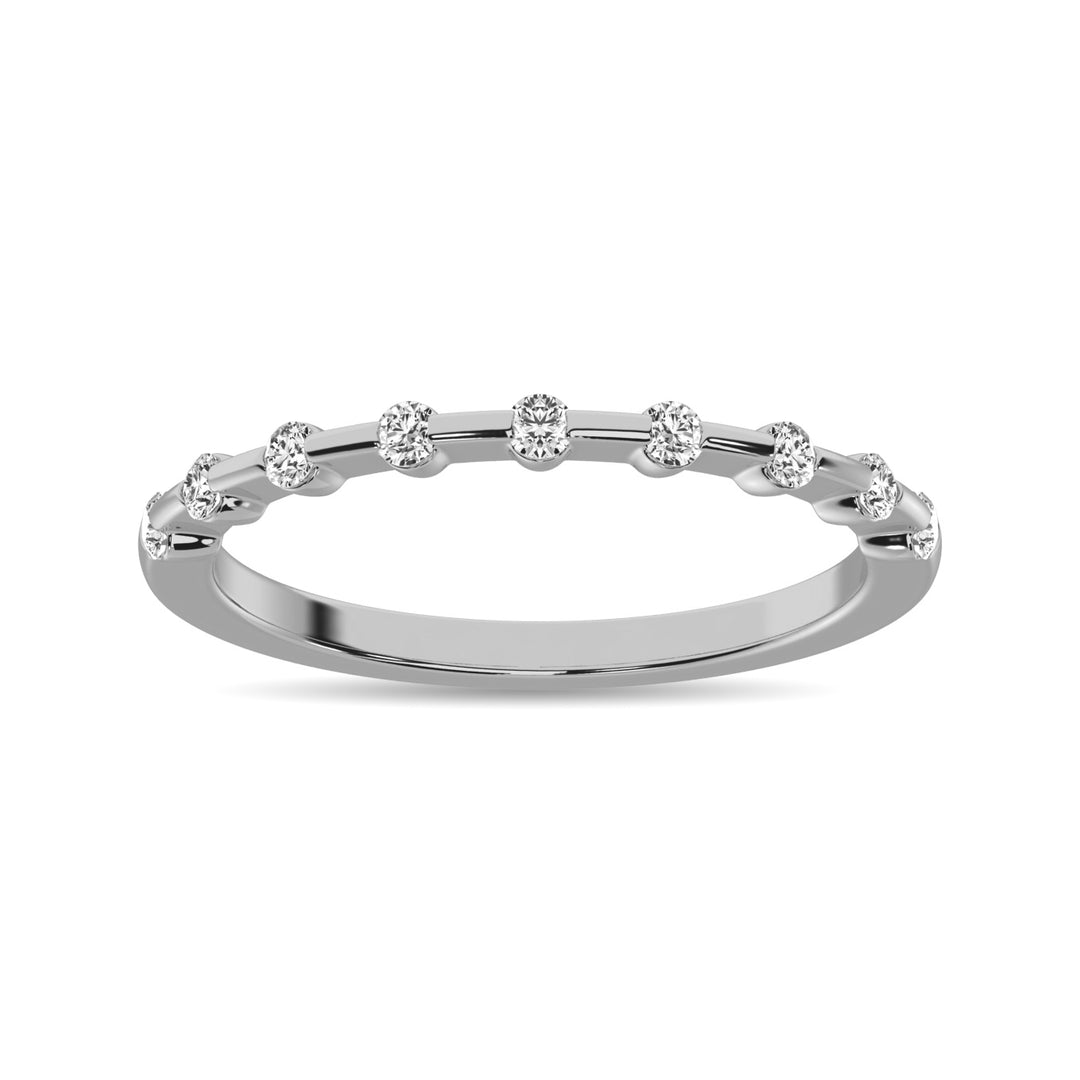 Diamante 1/4 Ct.Tw. Alianza apilable de diamantes en oro blanco de 14 k