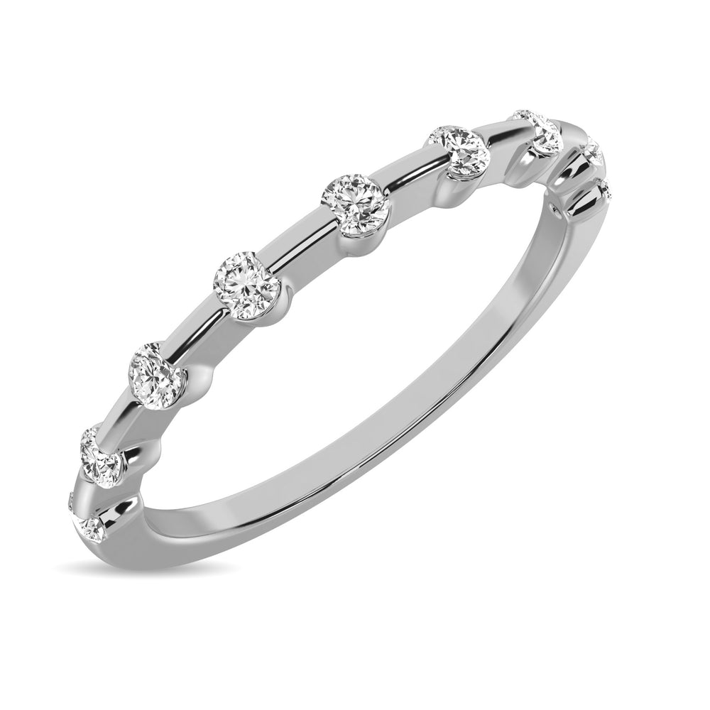 Diamante 1/4 Ct.Tw. Alianza apilable de diamantes en oro blanco de 14 k