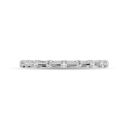 Diamante 1/4 Ct.Tw. Alianza apilable de diamantes en oro blanco de 14 k