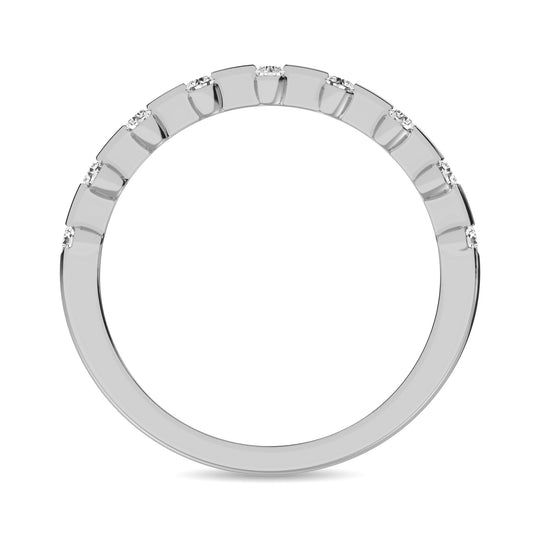 Diamante 1/4 Ct.Tw. Alianza apilable de diamantes en oro blanco de 14 k