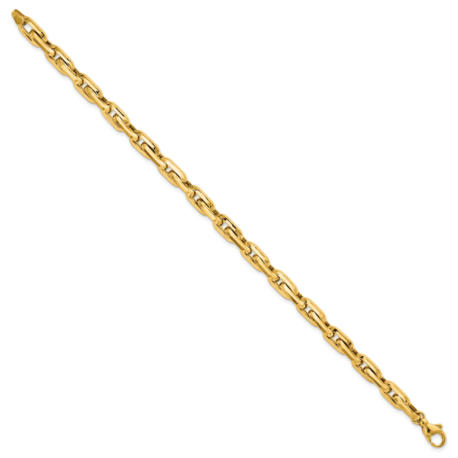 Brazalete de Enlace Largo Cable Fancy Pulido de 14K para Hombre