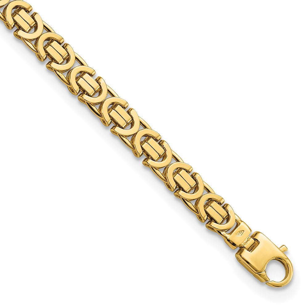 Pulsera Bizantina Plana de 7 mm en Oro de 14k Pulido