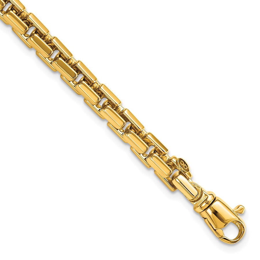 Pulsera 14K Pulida de Eslabones Box Redondeados Fancy 4.00mm de 8.5 Pulgadas