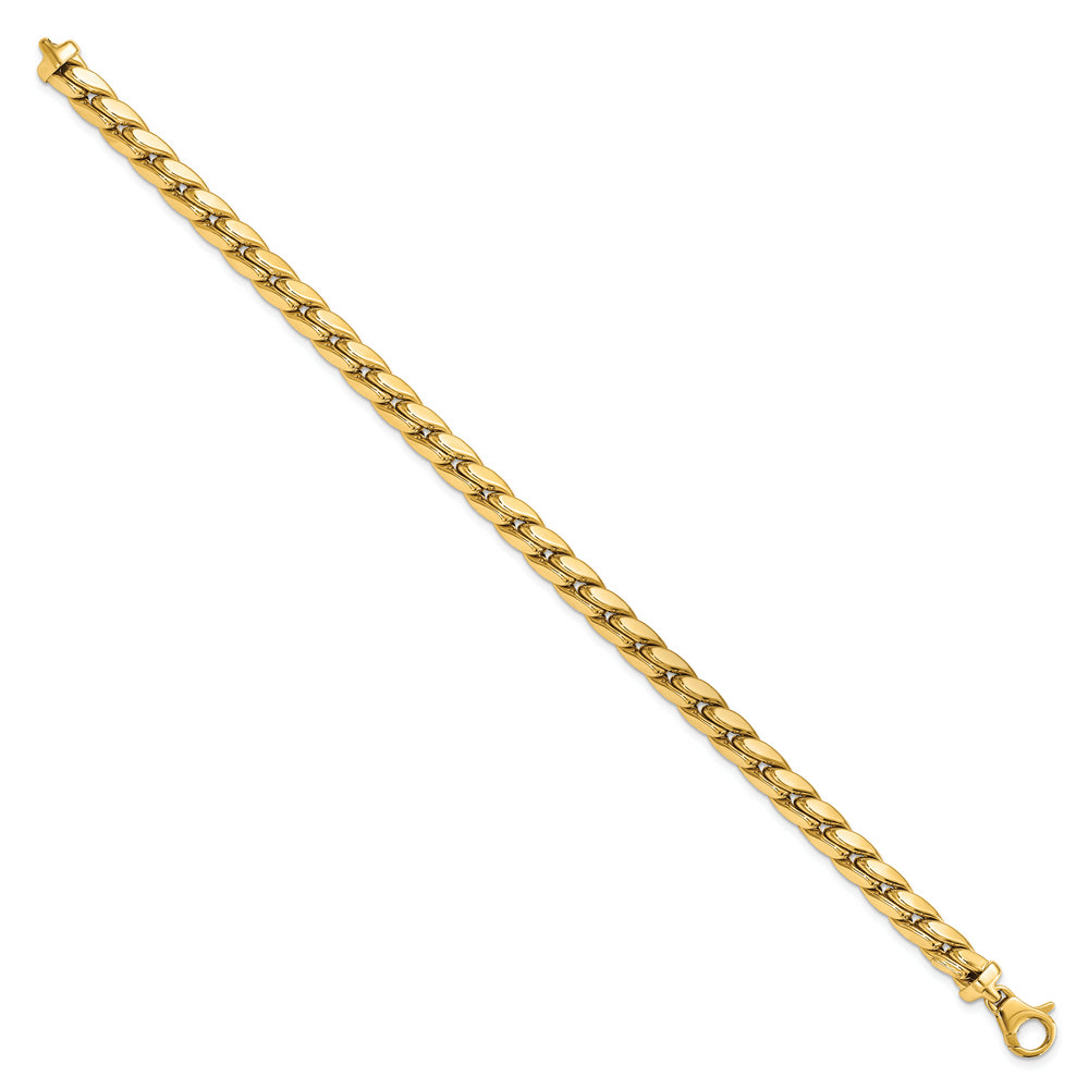 14K Men's Bracelet with 6.3mm, 8.5-Inch Polished Links