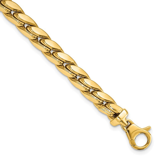 14K Men's Bracelet with 6.3mm, 8.5-Inch Polished Links