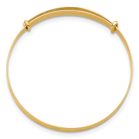 "Madi K" 14k Yellow Gold, Polished, Diamond-Cut Expandable Baby Bangle Bracelet