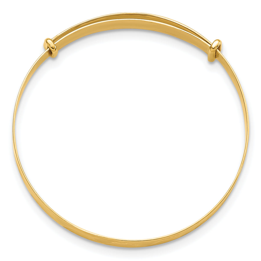 Pulsera Brazalete Expandible para Bebé "Madi K" de Oro Amarillo 14k, Pulido y con Corte Diamantado