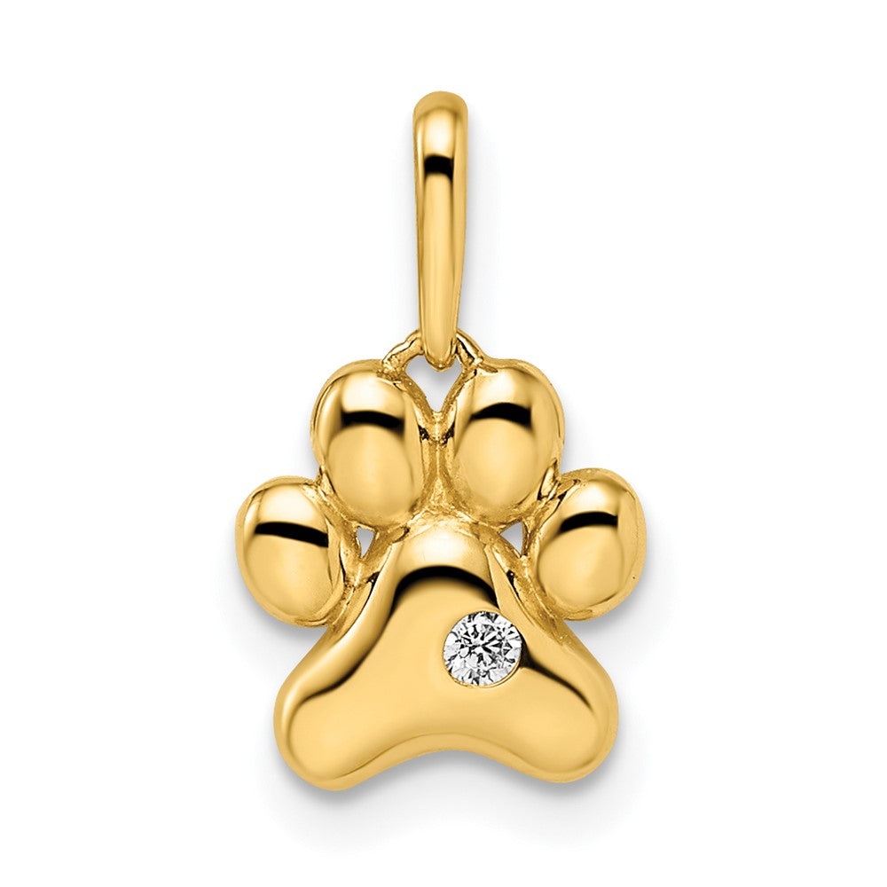 Colgante Huella de Pata Madi K con CZ en Oro de 14k