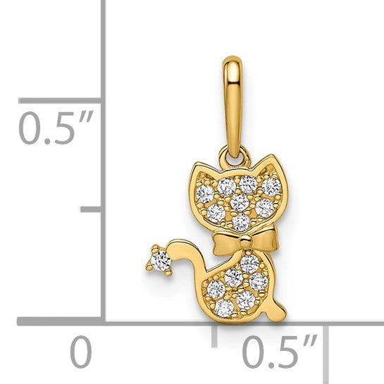 Dije de Gato Madi K en Oro Amarillo de 14k con C