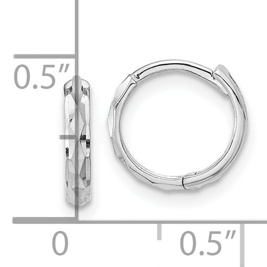 Aretes de Aro con Bisagra en Oro Blanco de 14k Madi K con Corte Diamante