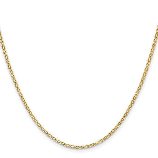Cadena Bismark Plana Ligera de 14K, 24 Pulgadas y 1.8 mm con Cierre de Langosta
