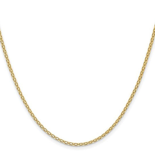 Cadena Bismark Plana Ligera de 14K, 24 Pulgadas y 1.8 mm con Cierre de Langosta