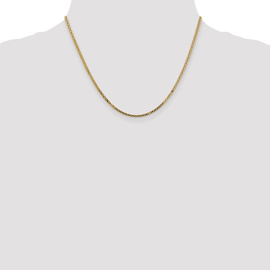 Cadena Bismark Plana Ligera de 14K, 18 pulgadas y 1.8 mm con Cierre de Langosta