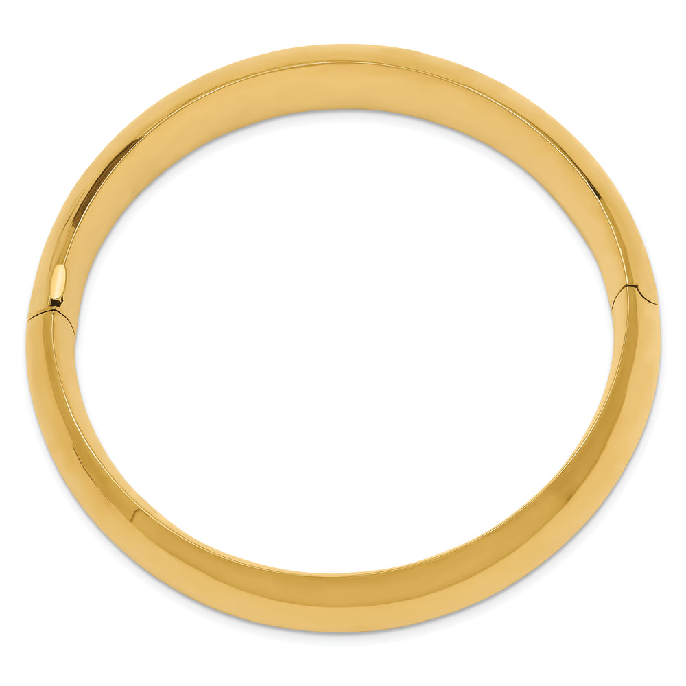 14K Yellow Gold 11/16 Oversize Bangle Bracelet, High Quality Polished with Hinged