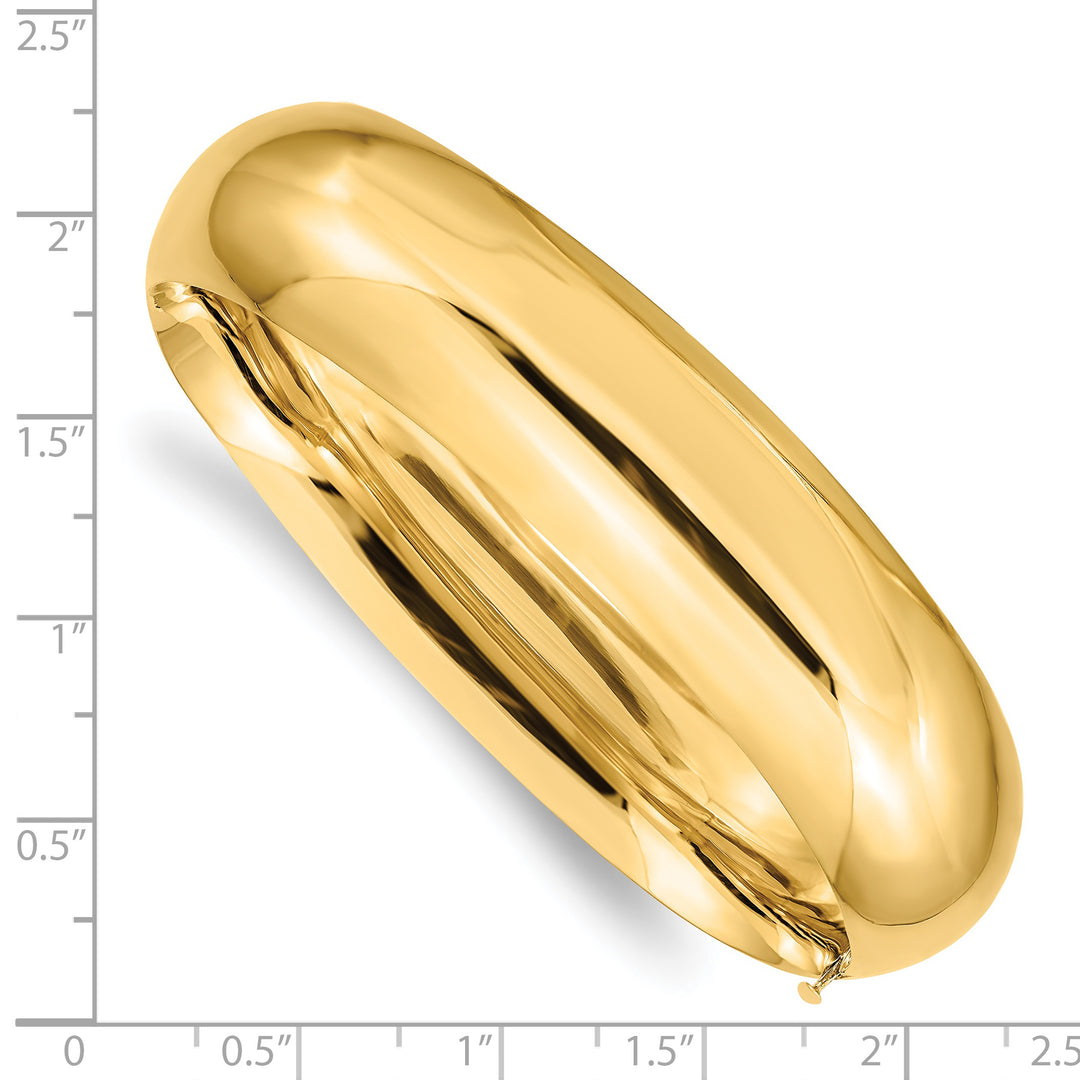 14K Yellow Gold 11/16 Oversize Bangle Bracelet, High Quality Polished with Hinged