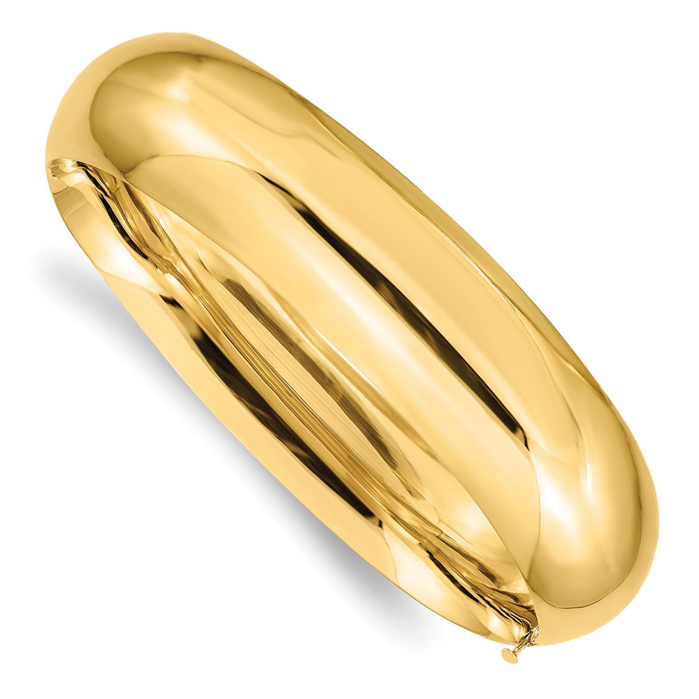 14K Yellow Gold 11/16 Oversize Bangle Bracelet, High Quality Polished with Hinged