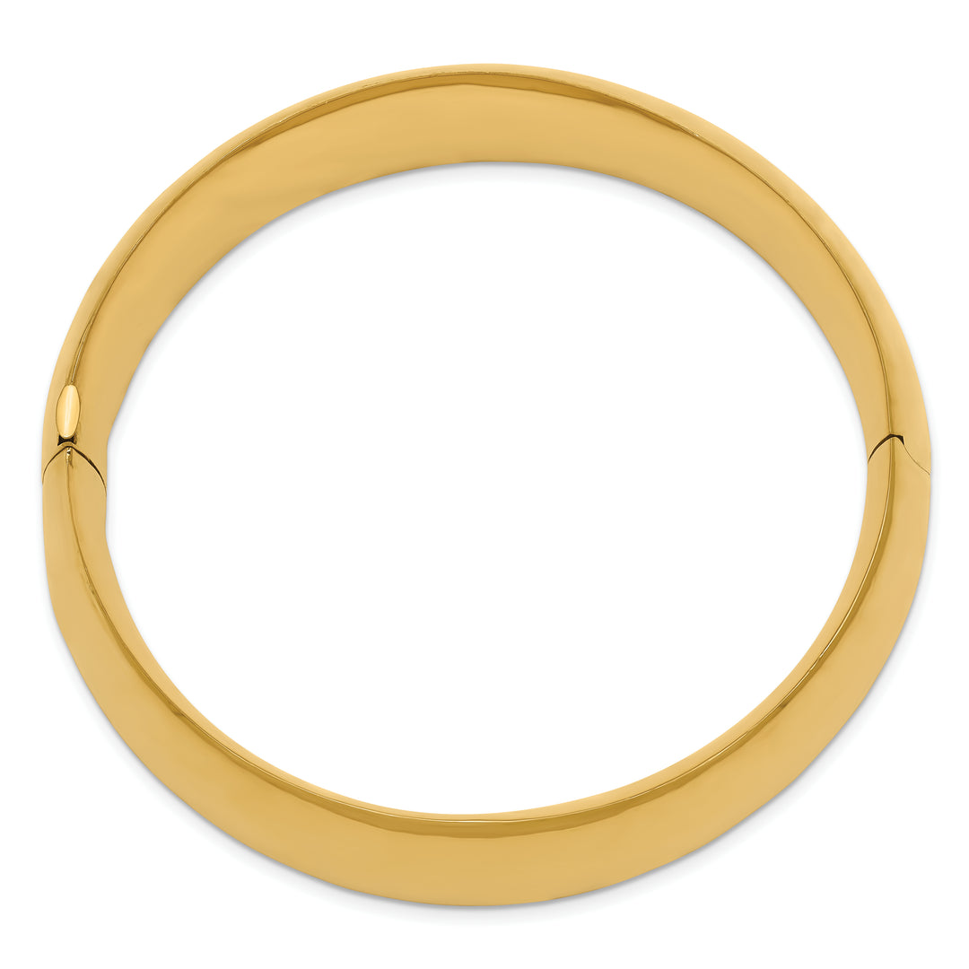 14K Yellow Gold Polished 20mm Hinged Bangle Bracelet