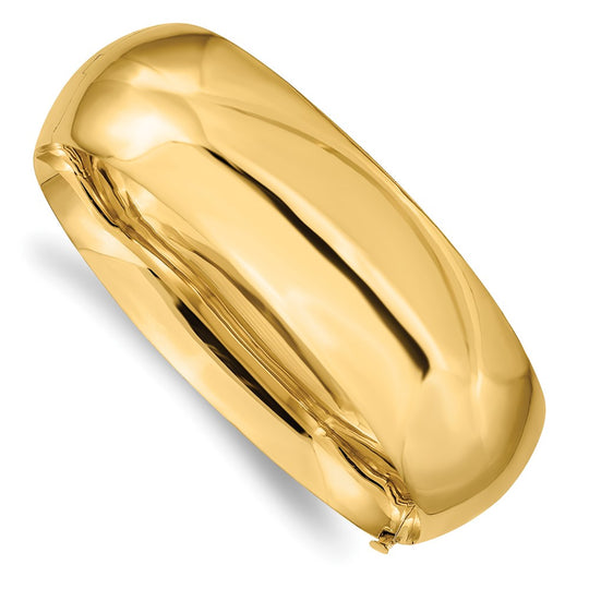 14K Yellow Gold Polished 20mm Hinged Bangle Bracelet