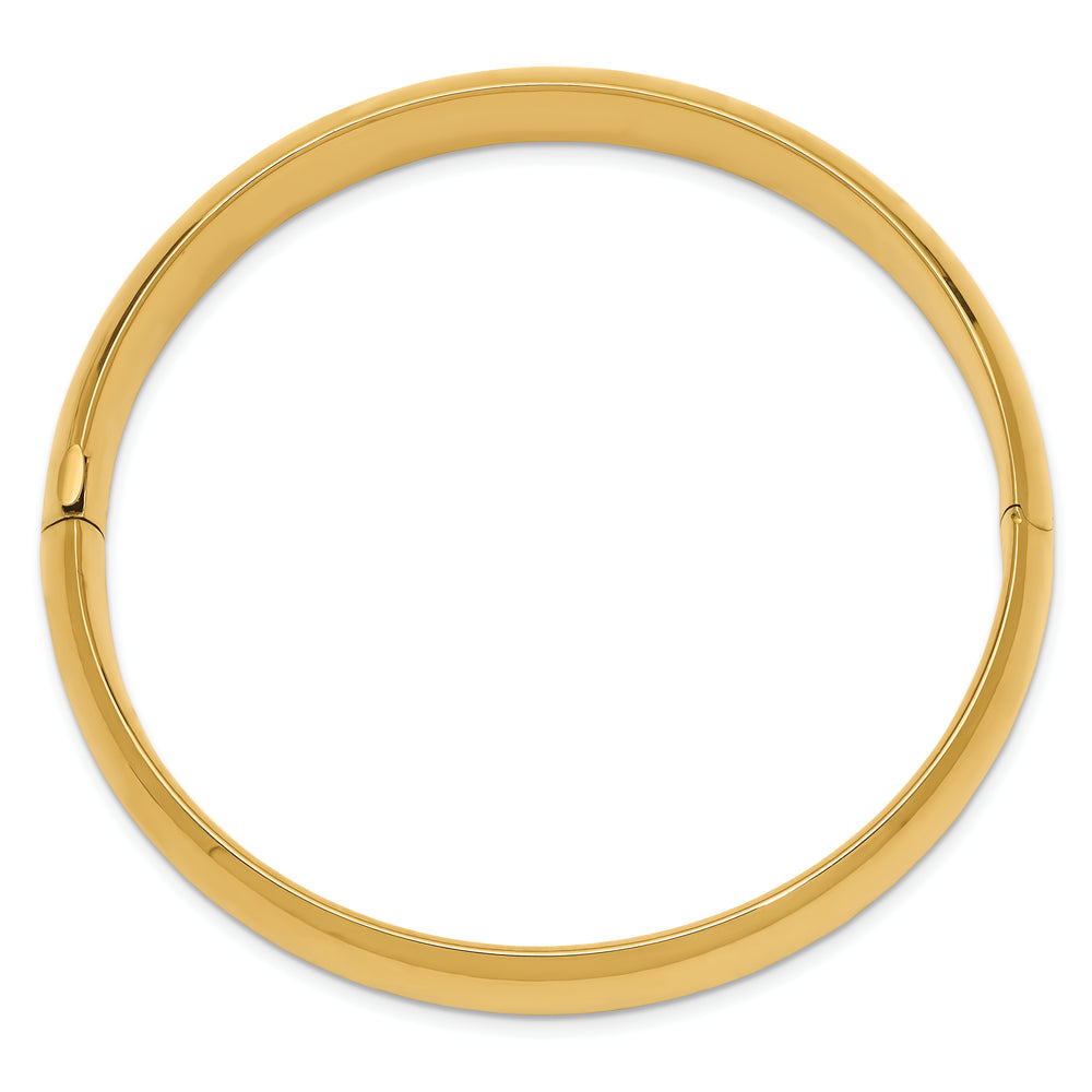 14K Yellow Gold 7/16 Oversize Bangle Bracelet, High Quality Polished with Hinged