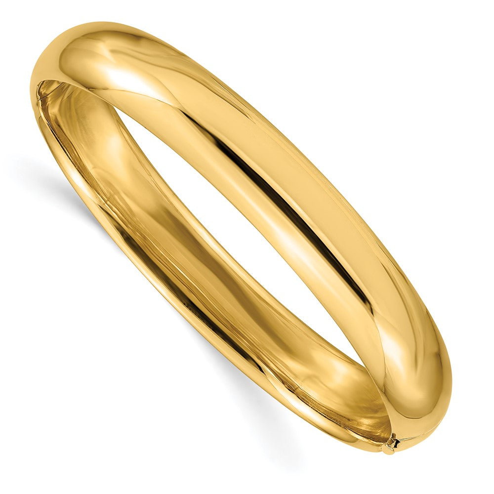 14K Yellow Gold 7/16 Oversize Bangle Bracelet, High Quality Polished with Hinged