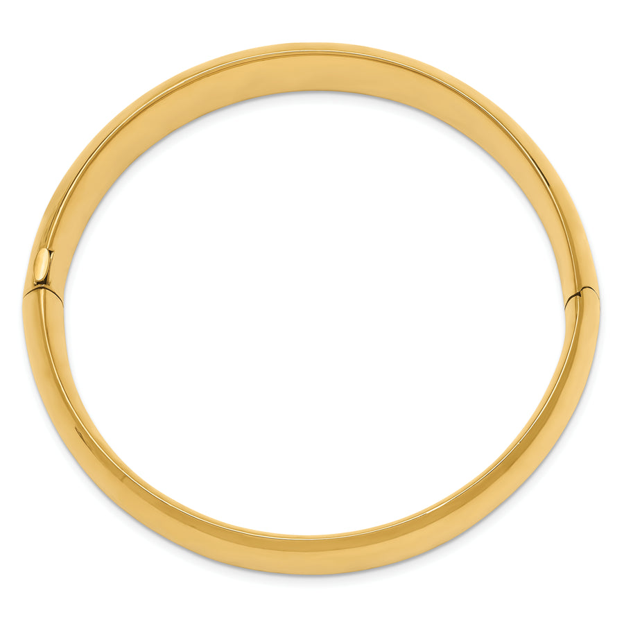 Brazalete Bangle 14K Oro Amarillo Pulido de 14.5 mm con Bisagra