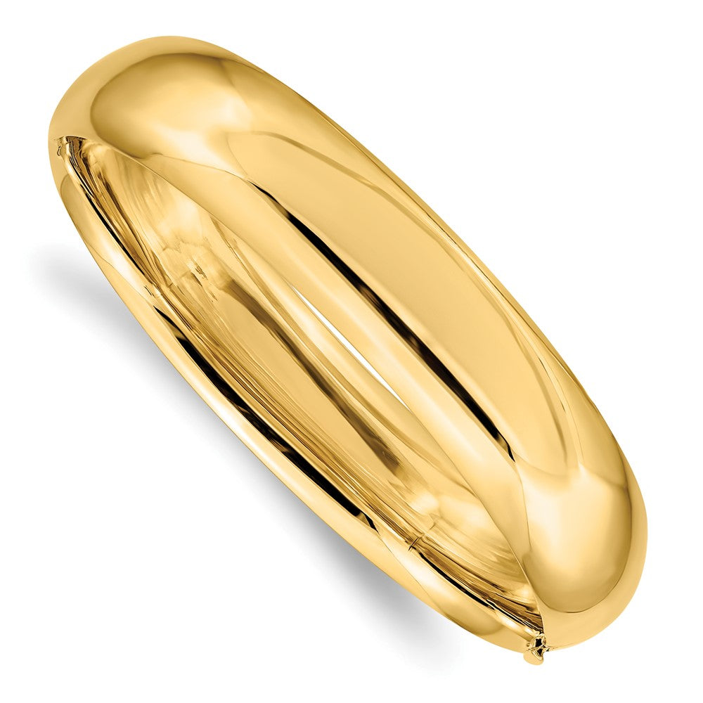 14K Yellow Gold 9/16 Oversize Bangle Bracelet, High Quality Polished with Hinged