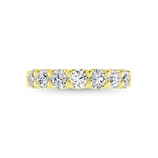 14K yellow gold lab-grown diamond, 5/8 carat total. Round-shaped half-way wedding band (size 6.5)