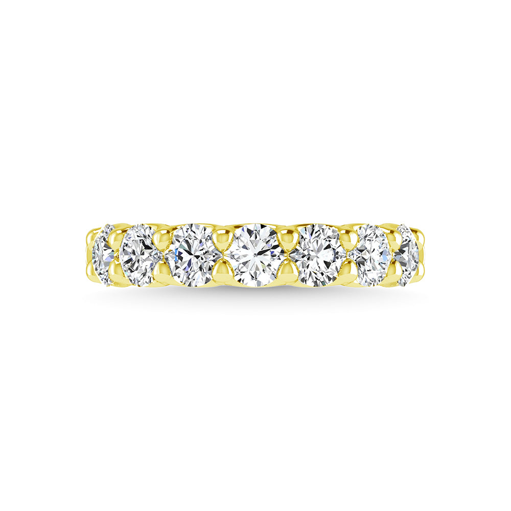 Diamante en oro blanco de 14 quilates de 1 1/3 quilates total. Alianza de boda a medio camino con forma redonda (tama√±o 6,5)