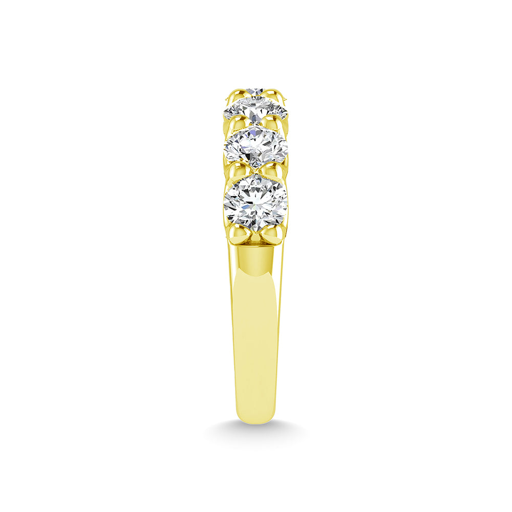 Diamante en oro blanco de 14 quilates de 1 1/3 quilates total. Alianza de boda a medio camino con forma redonda (tama√±o 6,5)