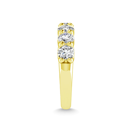 Diamante en oro blanco de 14 quilates de 1 1/3 quilates total. Alianza de boda a medio camino con forma redonda (tama√±o 6,5)
