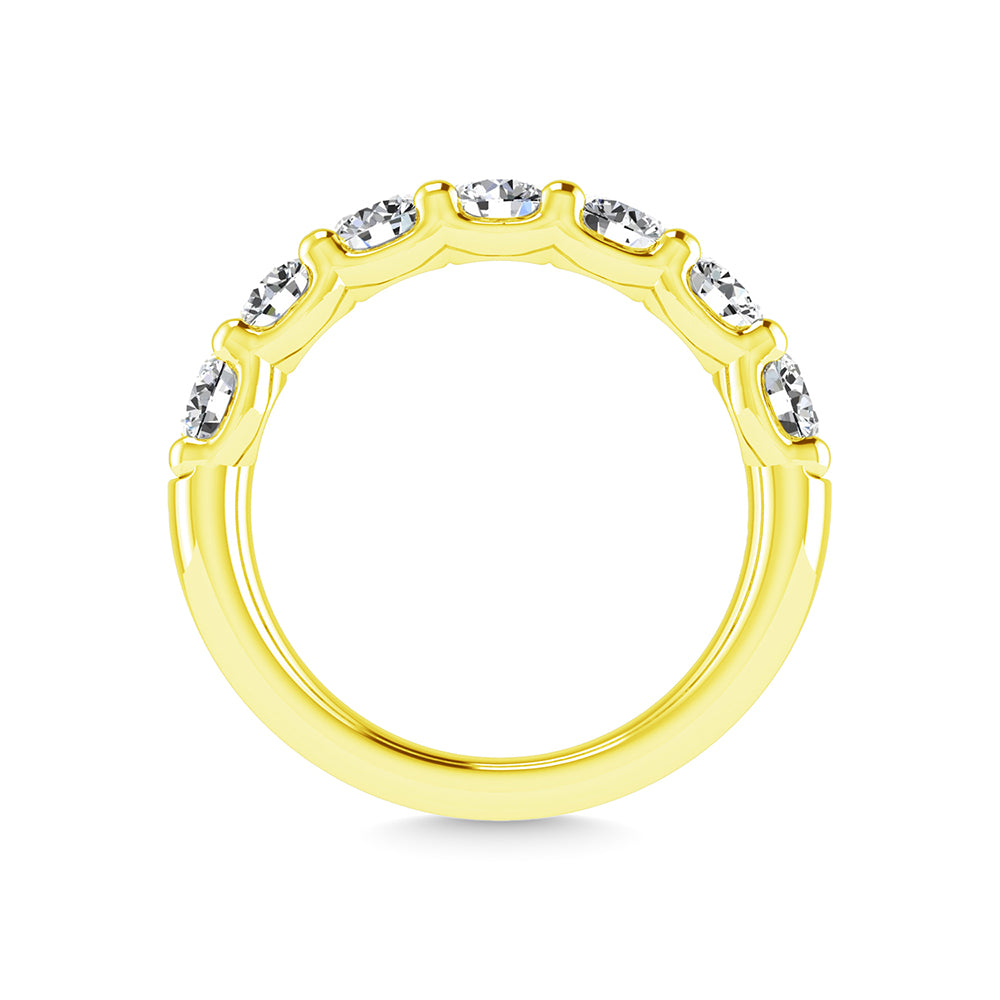 Diamante en oro blanco de 14 quilates de 1 1/3 quilates total. Alianza de boda a medio camino con forma redonda (tama√±o 6,5)