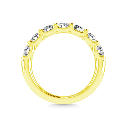 Diamante en oro blanco de 14 quilates de 1 1/3 quilates total. Alianza de boda a medio camino con forma redonda (tama√±o 6,5)