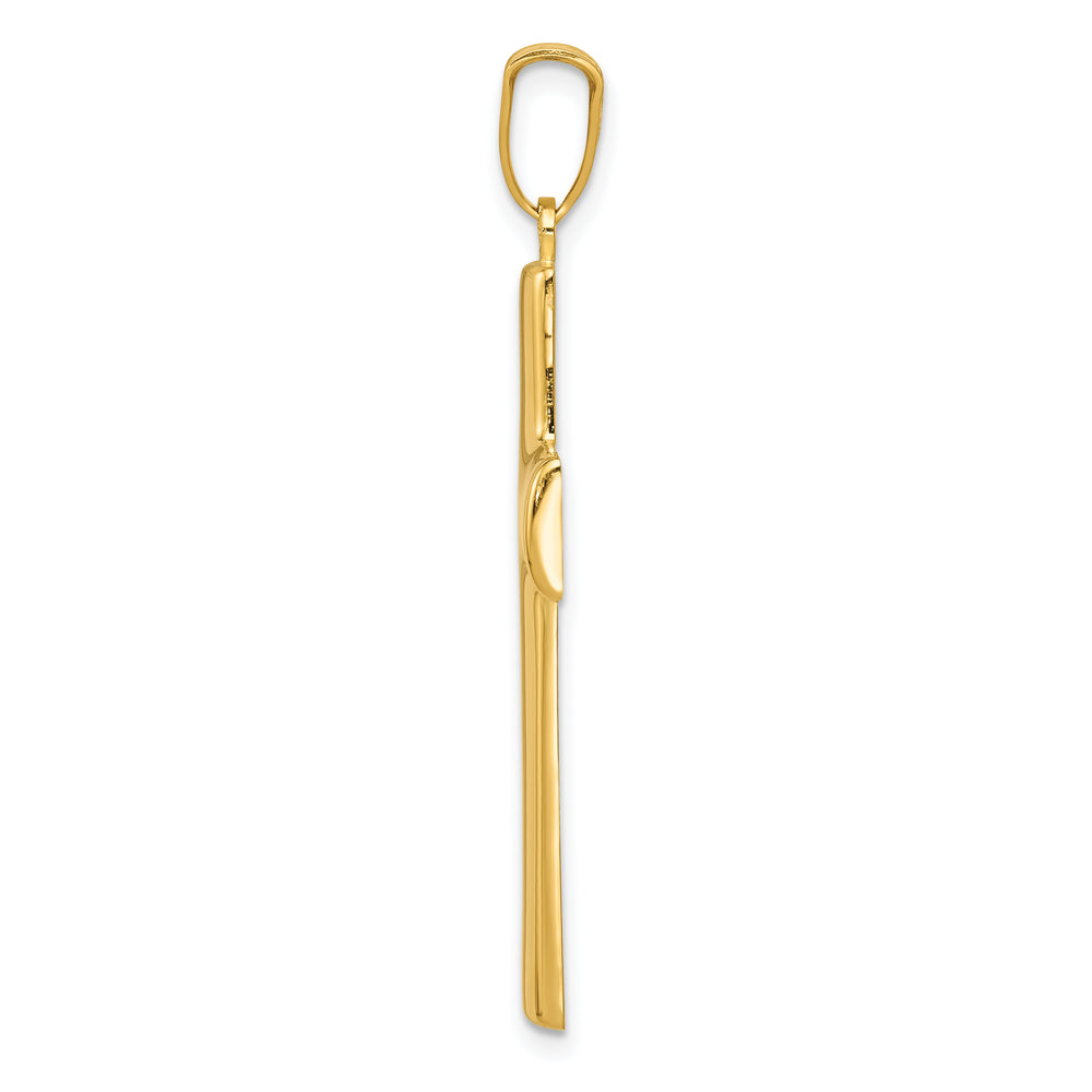 Hollow Cross Pendant in 14k Yellow Gold