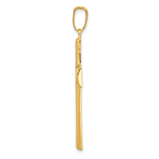 Hollow Cross Pendant in 14k Yellow Gold
