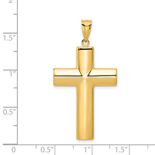Hollow Cross Pendant in 14k Yellow Gold