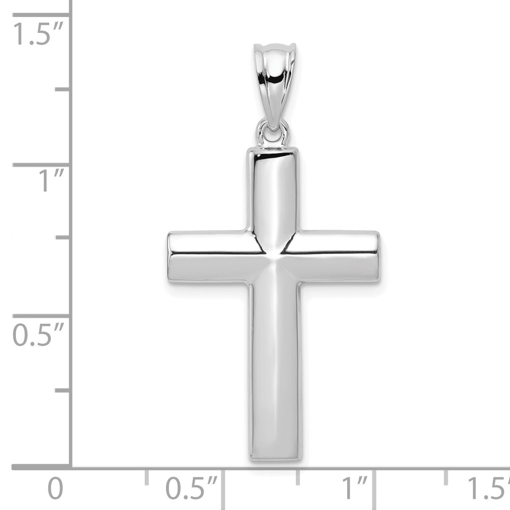 Hollow Cross Pendant in 14k White Gold
